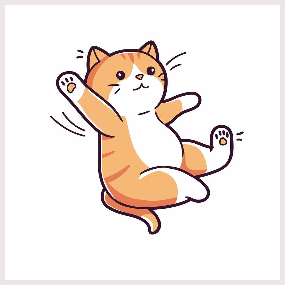 A cartoon cat is dancing on its hind legs vector