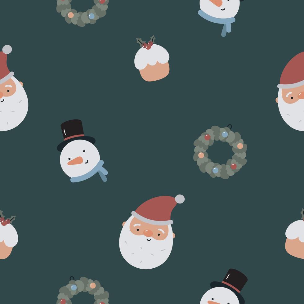 Seamless Christmas pattern. Flat background. Winter print. Christmas design. Creative texture for fabric, wrapping, textile, wallpaper, apparel. vector