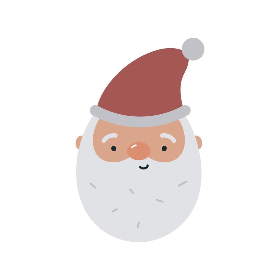 Cute Santa Claus. Isolated on white background. Christmas design. Childish Christmas print. For card, posters, stickers, banners, printing on the pack, printing on clothes, fabric, wallpaper. vector
