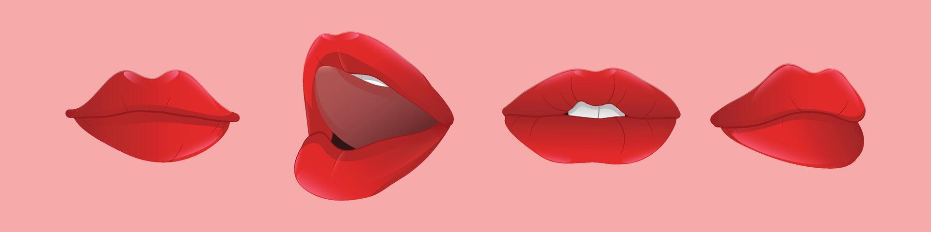 Doodle Lips Set vector
