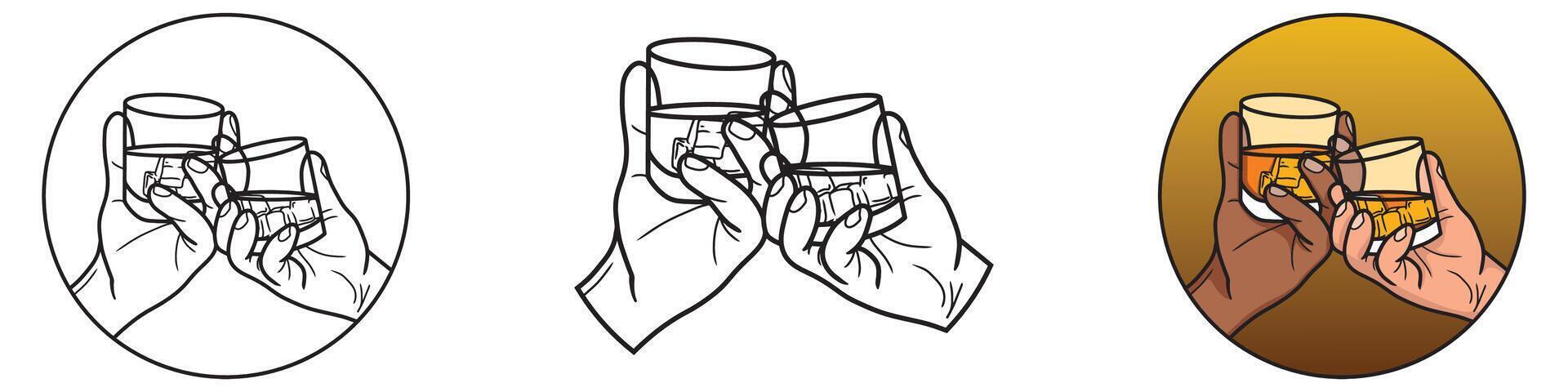 Hand Toasting Glass vector