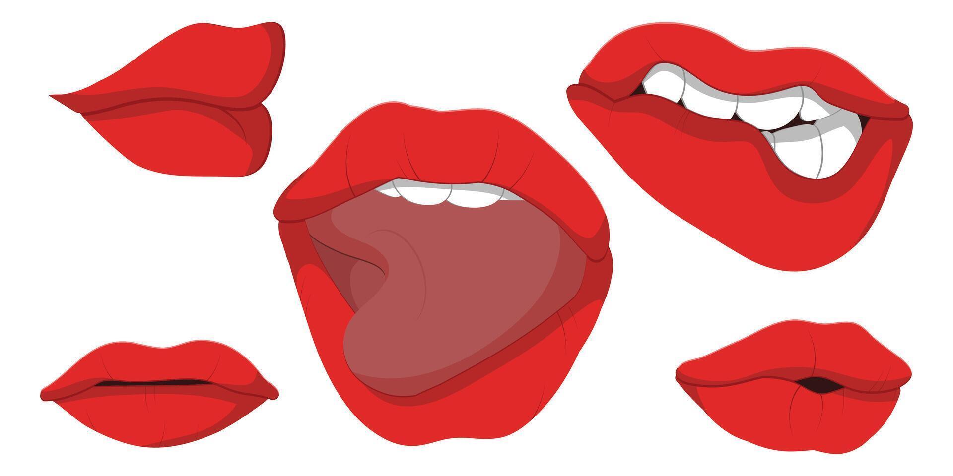 Doodle Lips Beauty vector