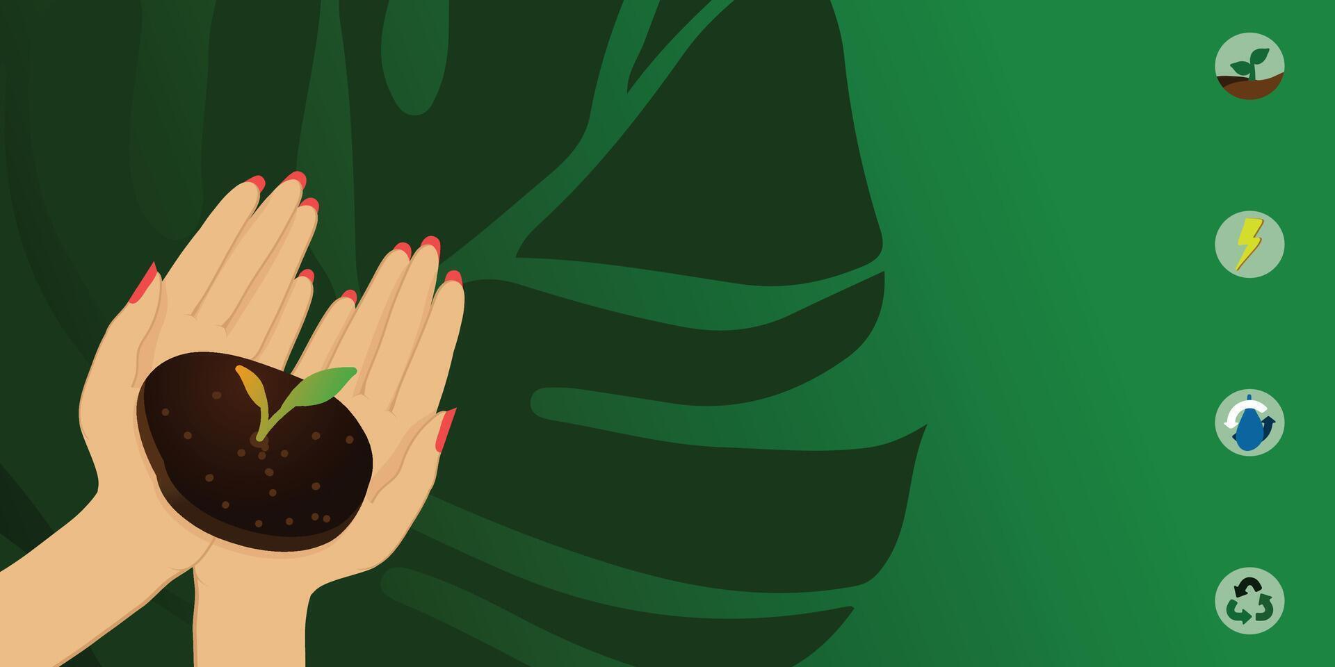Safe Earth Hands vector