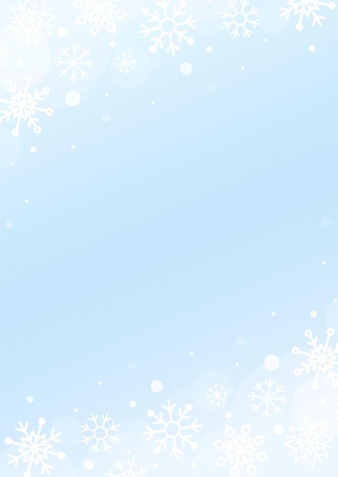 Winter vertical background with snowflakes. Template design for poster, flyer or banner vector