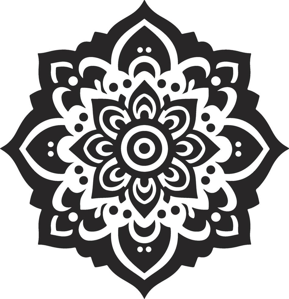A black and white mandala design vector