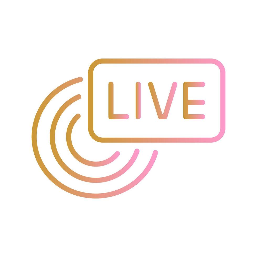 Live Broadcast Icon Design vector
