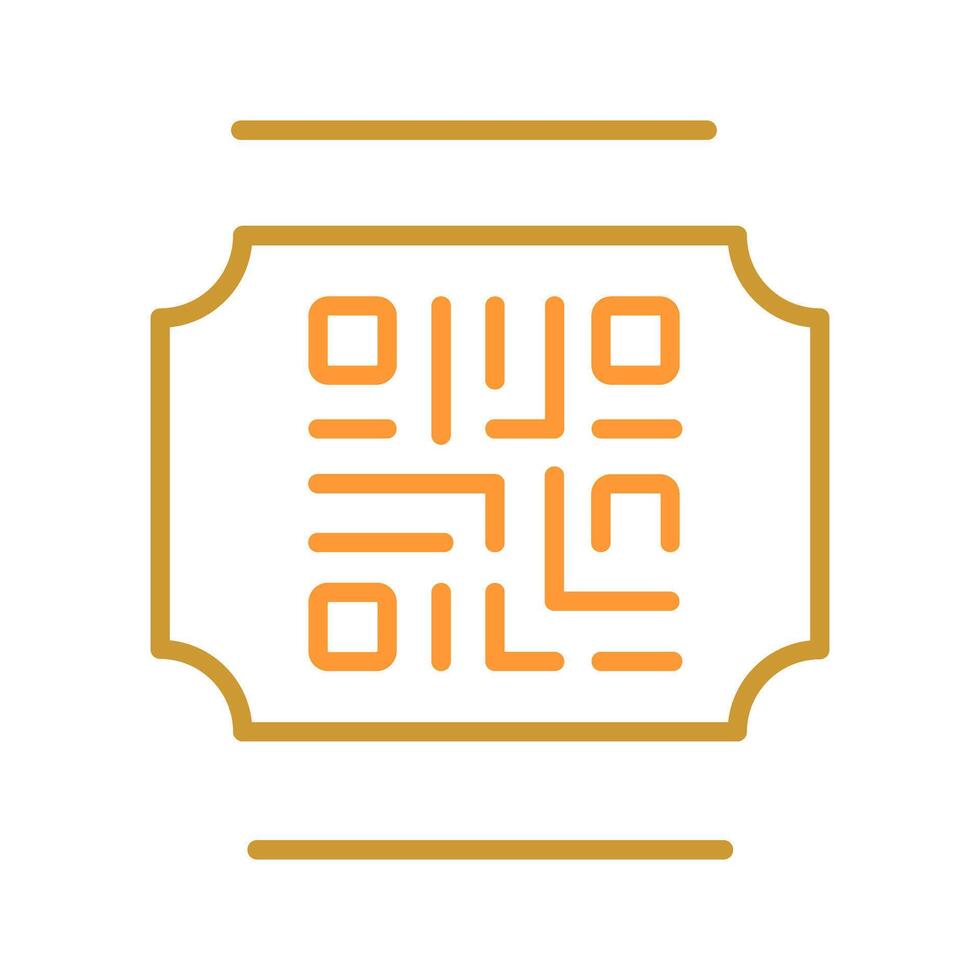QR Code Ticket Icon Design vector