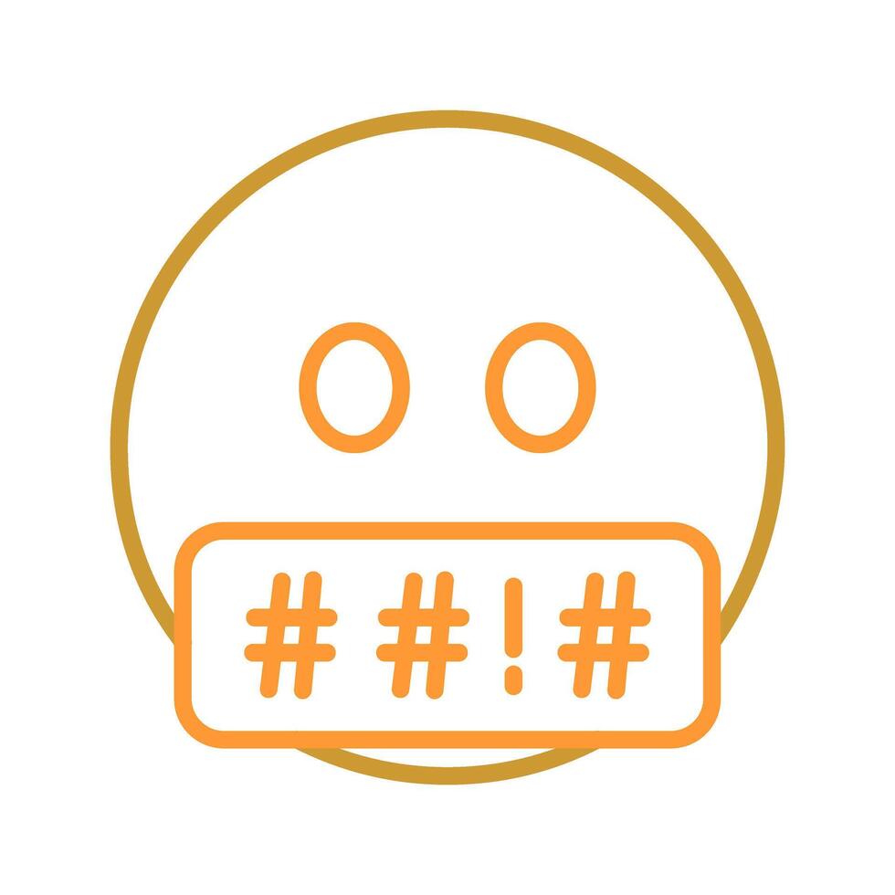 Face with Symbols on Mouth Icon Design vector