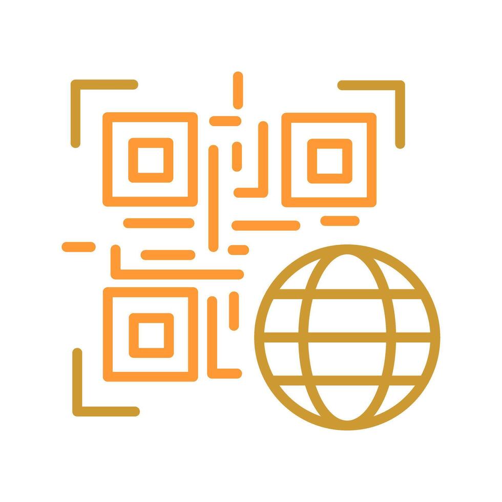 QR Code Website Icon Design vector