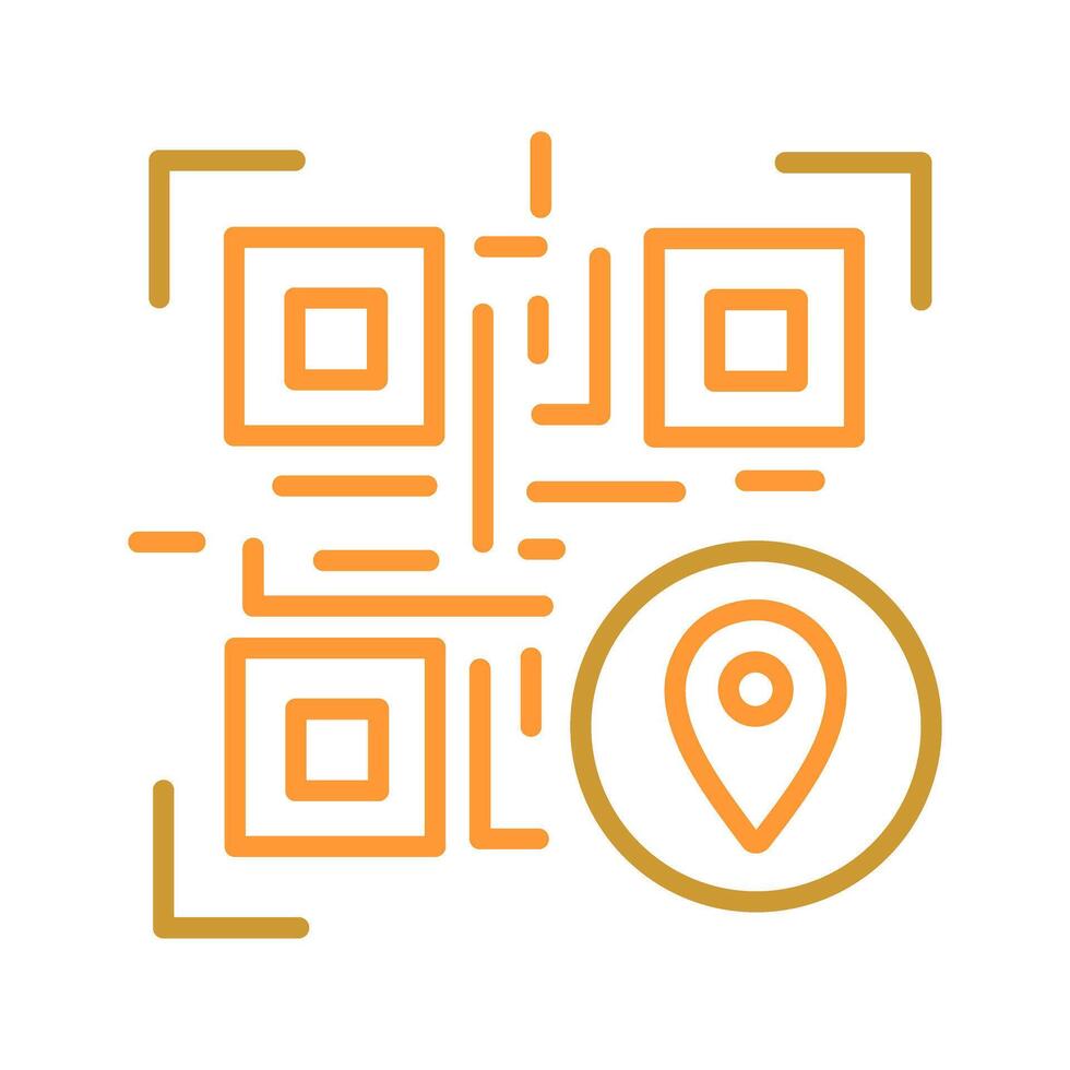 QR Code GPS Icon Design vector