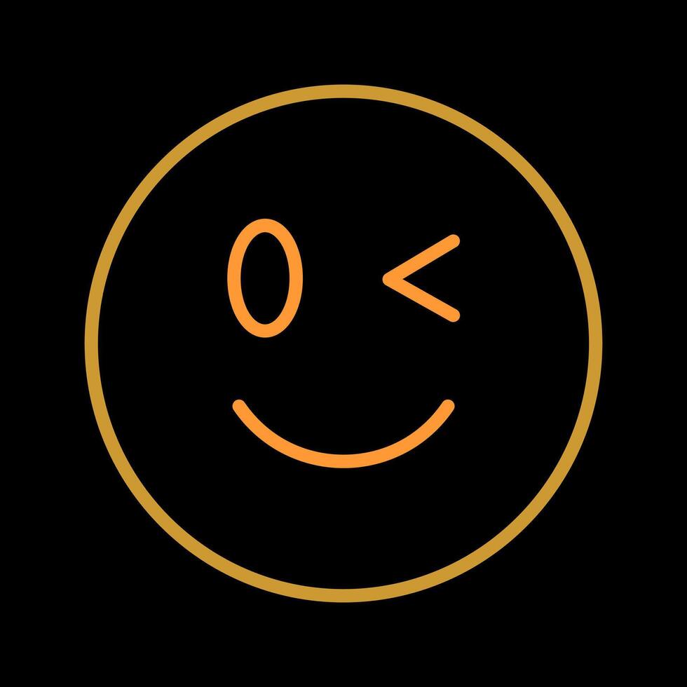 Winking Face Icon Design vector