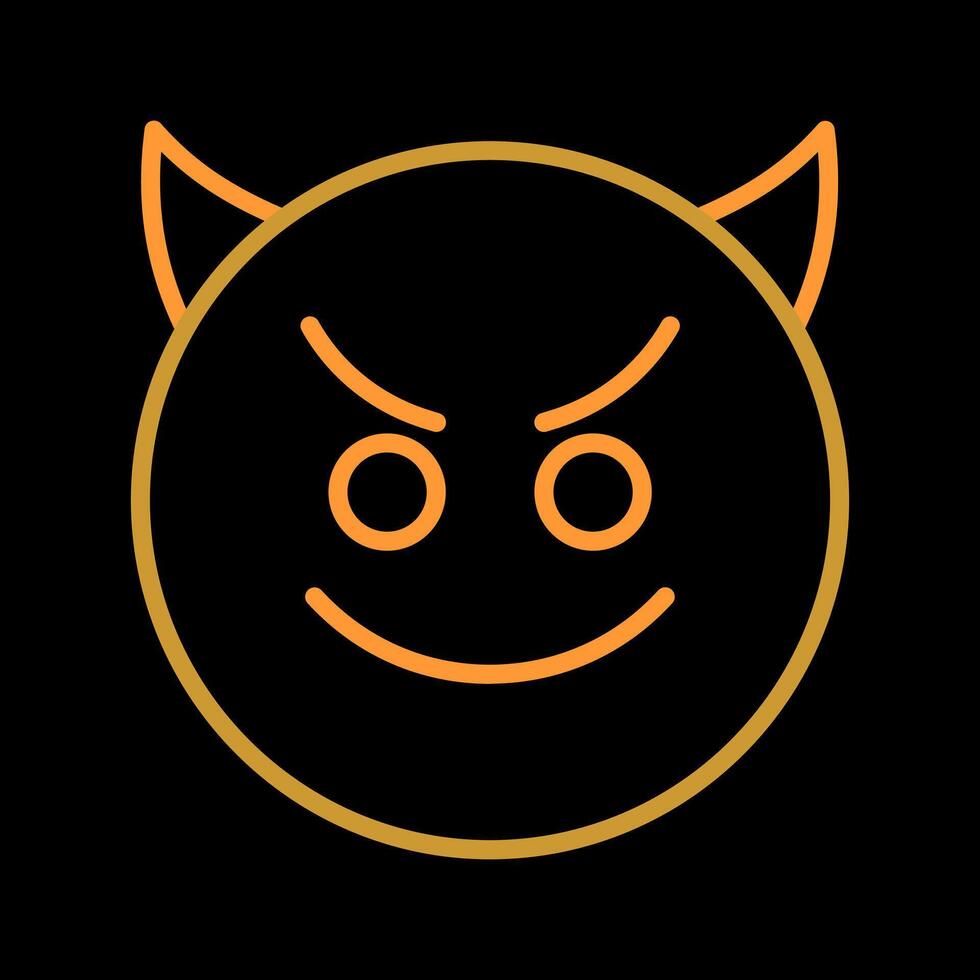Smiling Face with Horns Icon Design vector