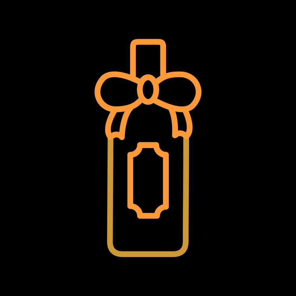 Wine Bottle with Bow Icon Design vector