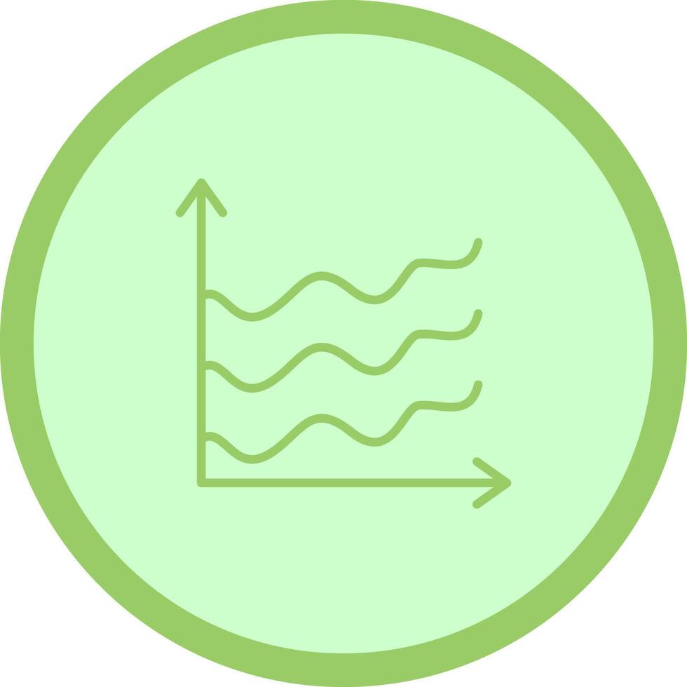 Spline Chart Icon Design vector