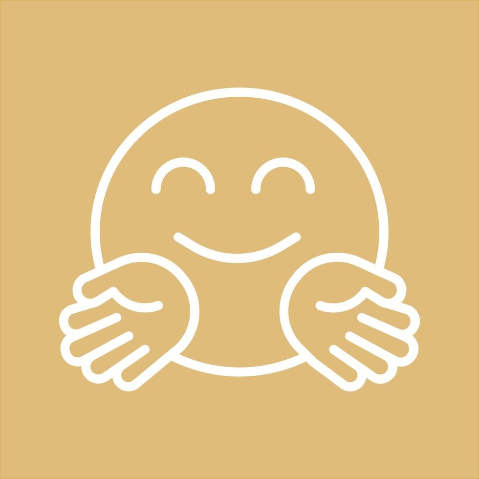 Hugging Face Icon Design vector