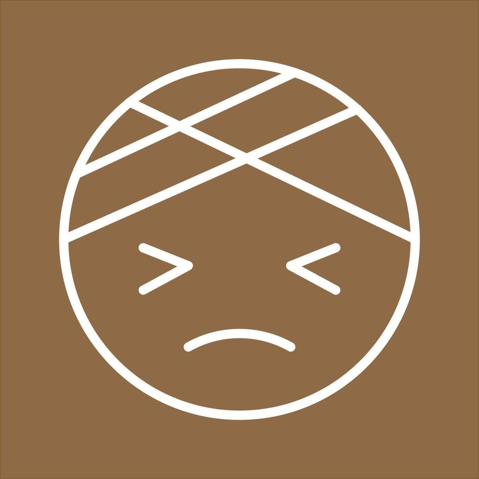 Face with Head-Bandage Icon Design vector