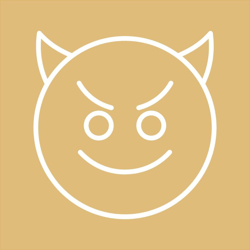 Smiling Face with Horns Icon Design vector