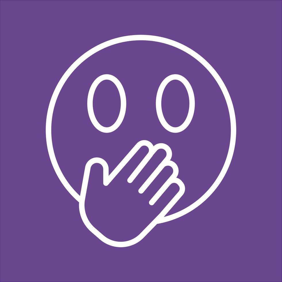Face with Hand Over Mouth Icon Design vector
