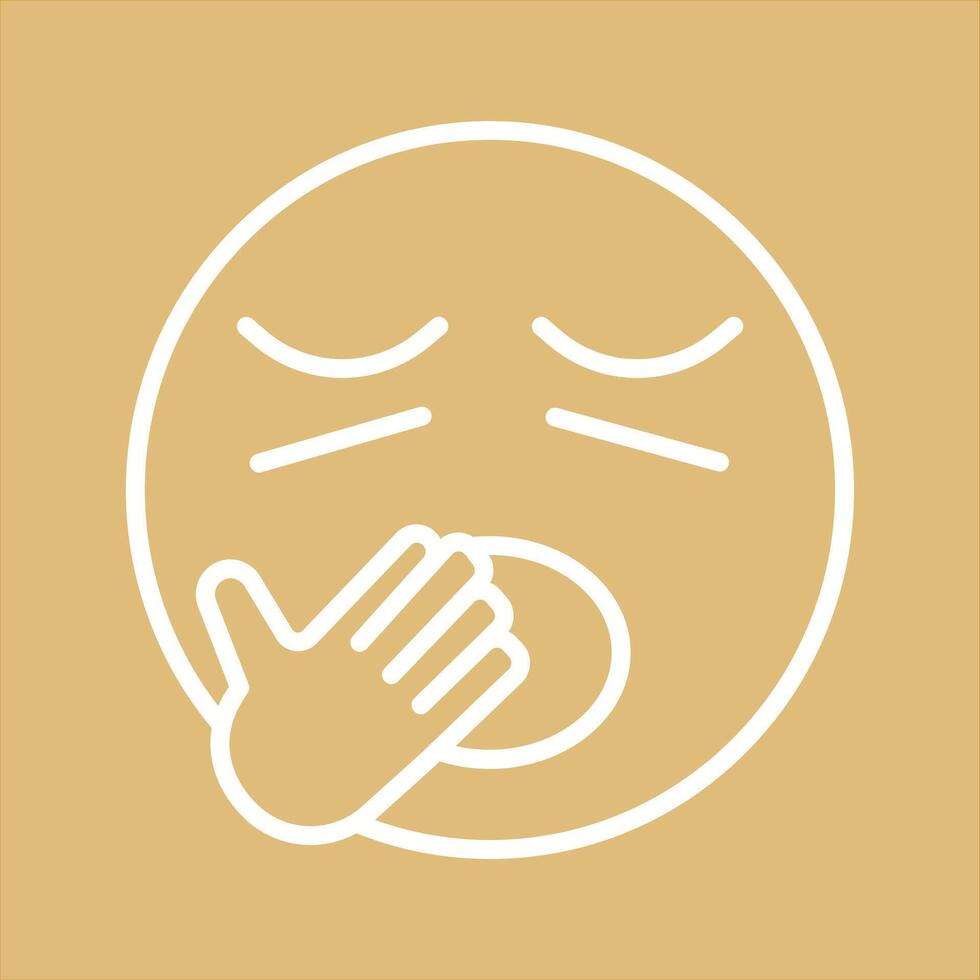 Yawning Face Icon Design vector