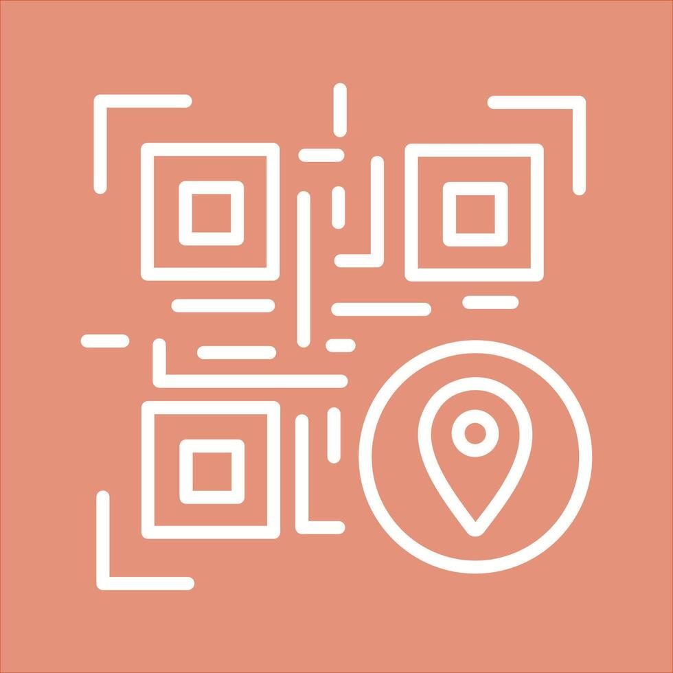 QR Code GPS Icon Design vector