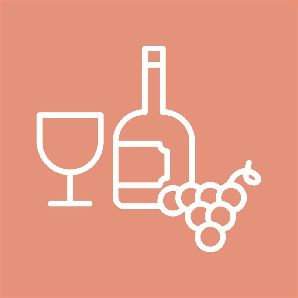 Wine Glass and Grapes Icon Design vector