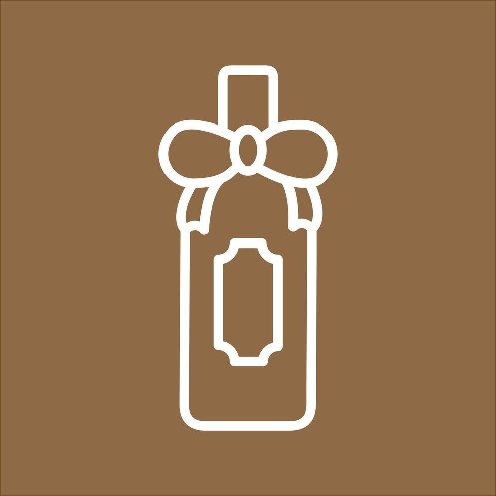 Wine Bottle with Bow Icon Design vector