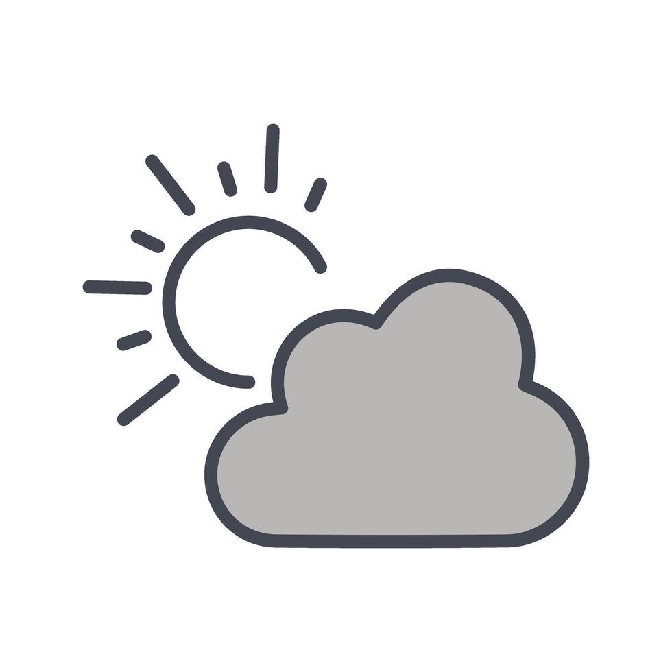 Sun Behind Small Cloud Icon Design vector