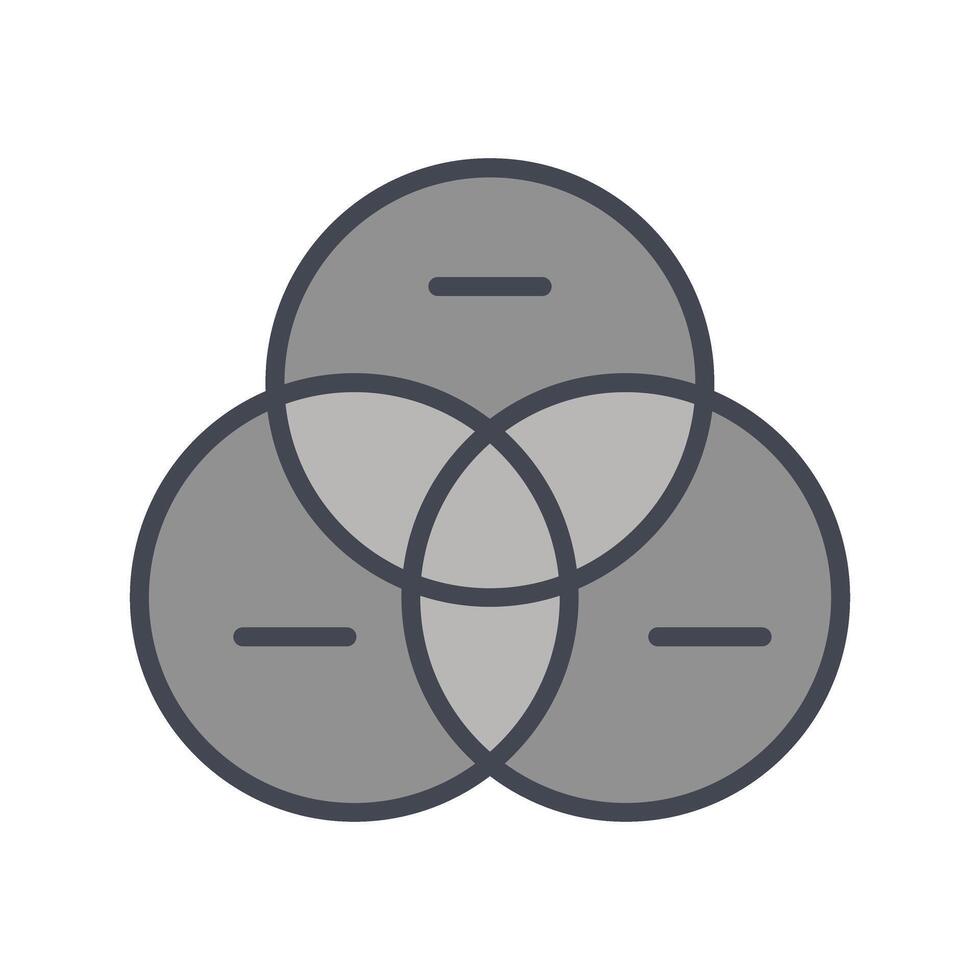 Venn Diagram Icon Design vector