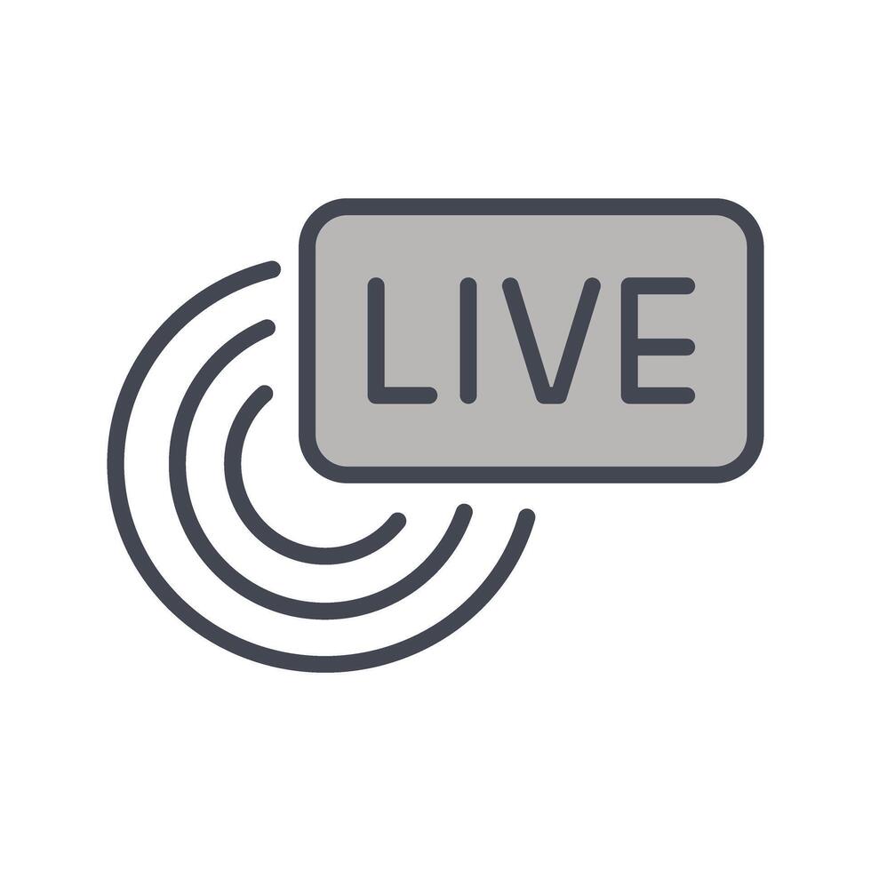 Live Broadcast Icon Design vector