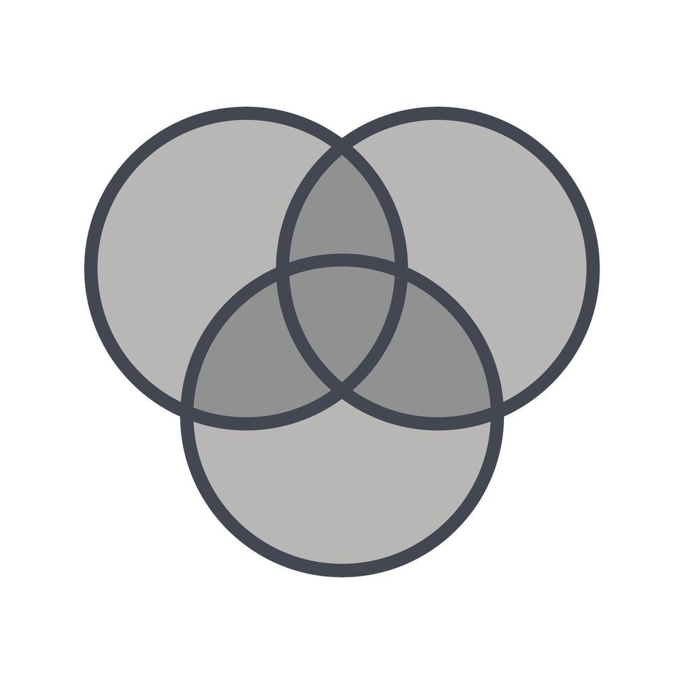 Venn Diagram Icon Design vector