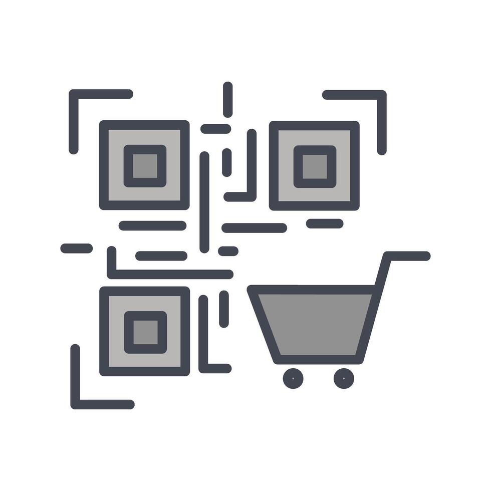 QR Code Shopping Icon Design vector