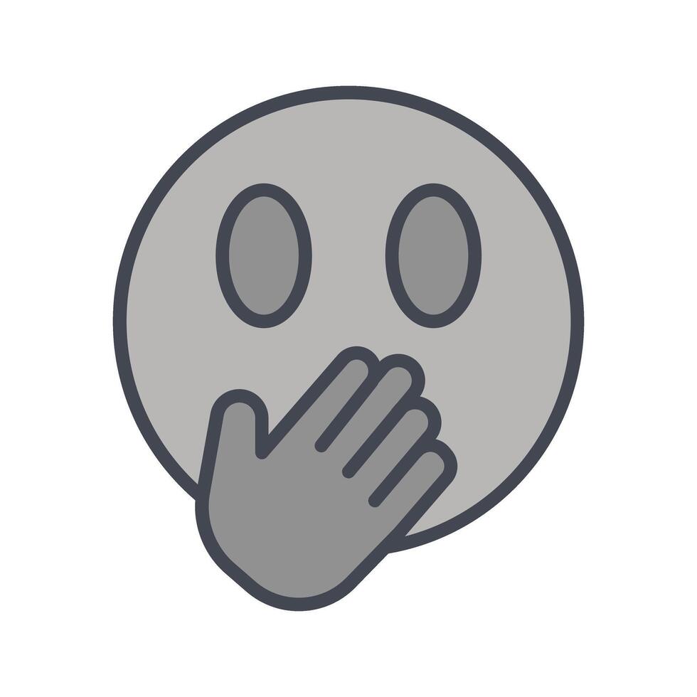 Face with Hand Over Mouth Icon Design vector