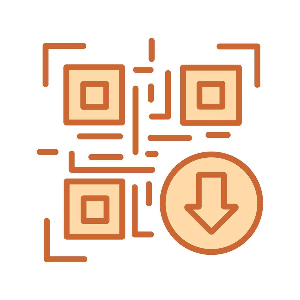 QR Code Download Icon Design vector