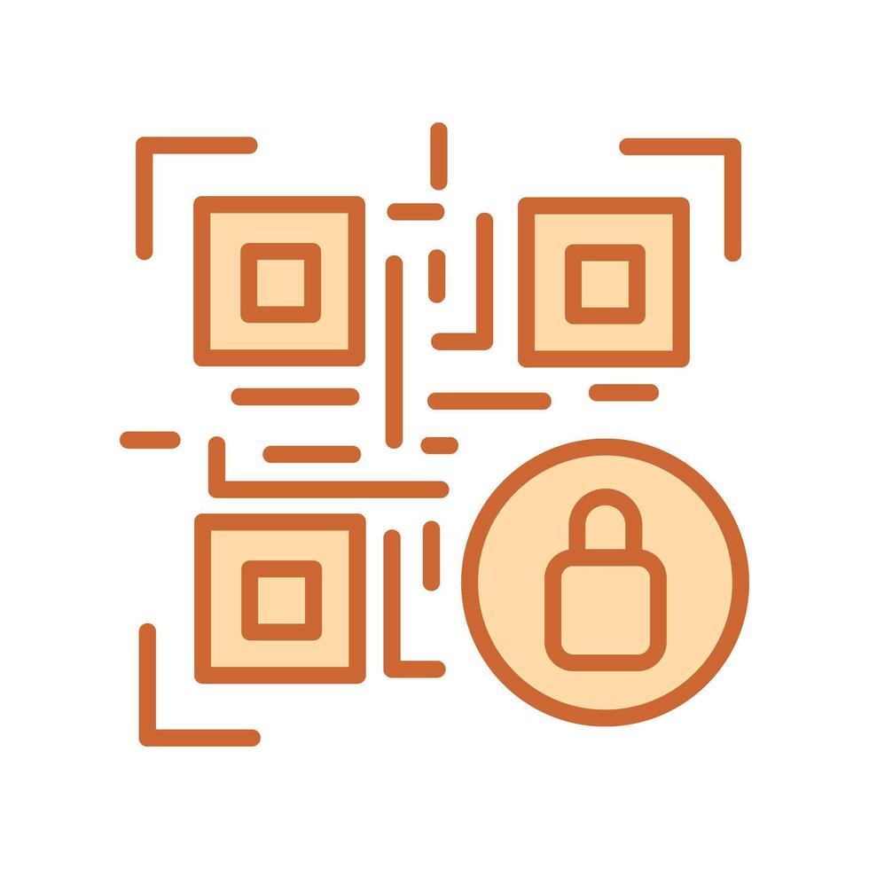 QR Code Encryption Icon Design vector