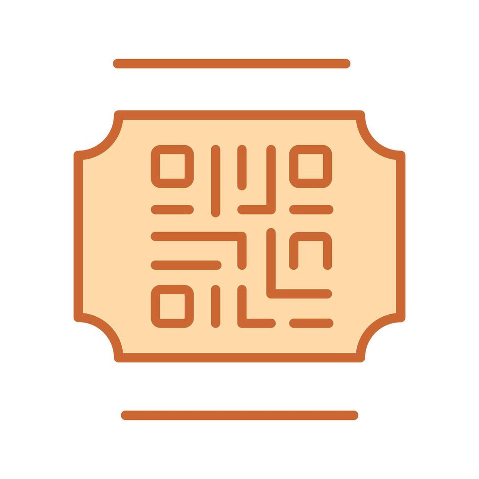 QR Code Ticket Icon Design vector