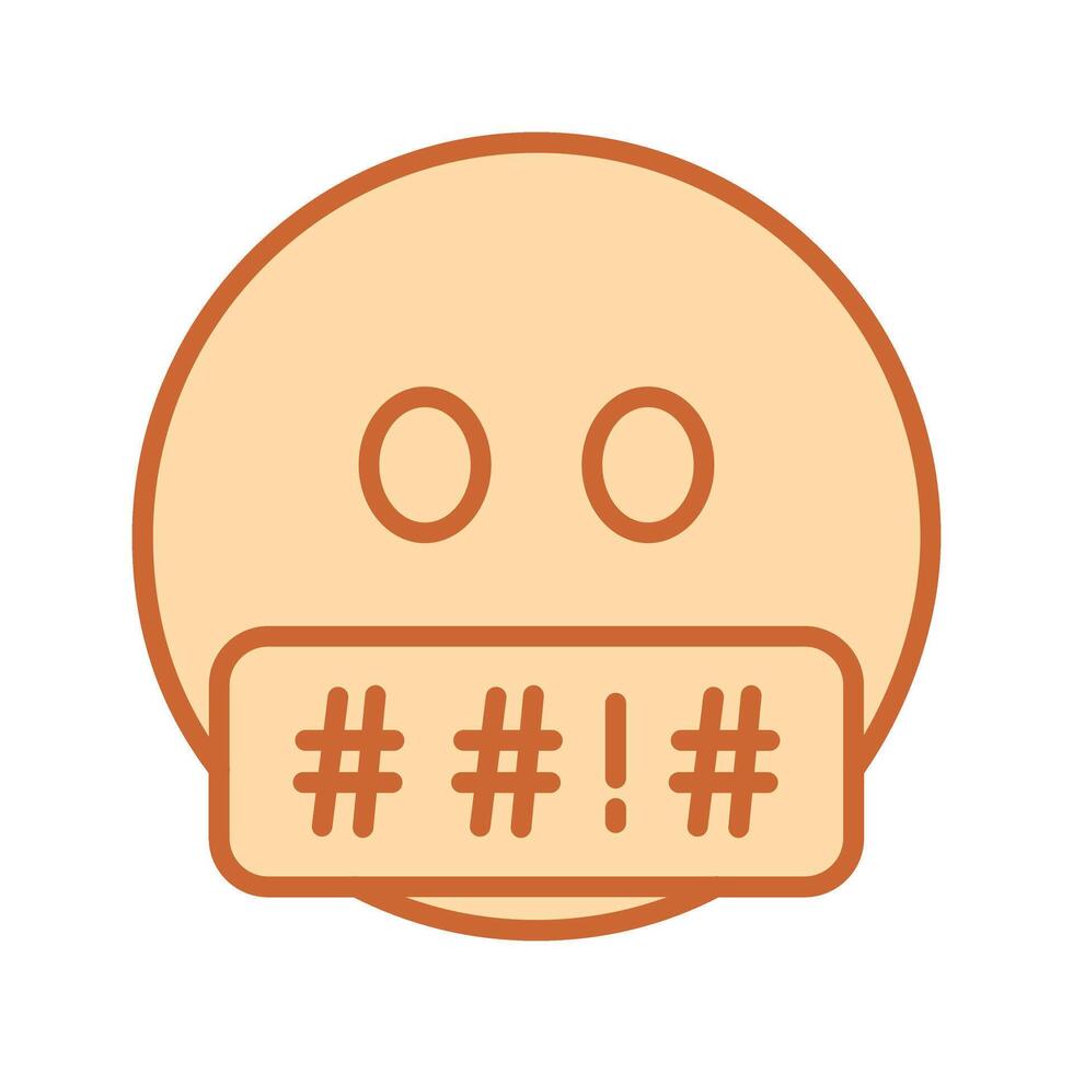 Face with Symbols on Mouth Icon Design vector