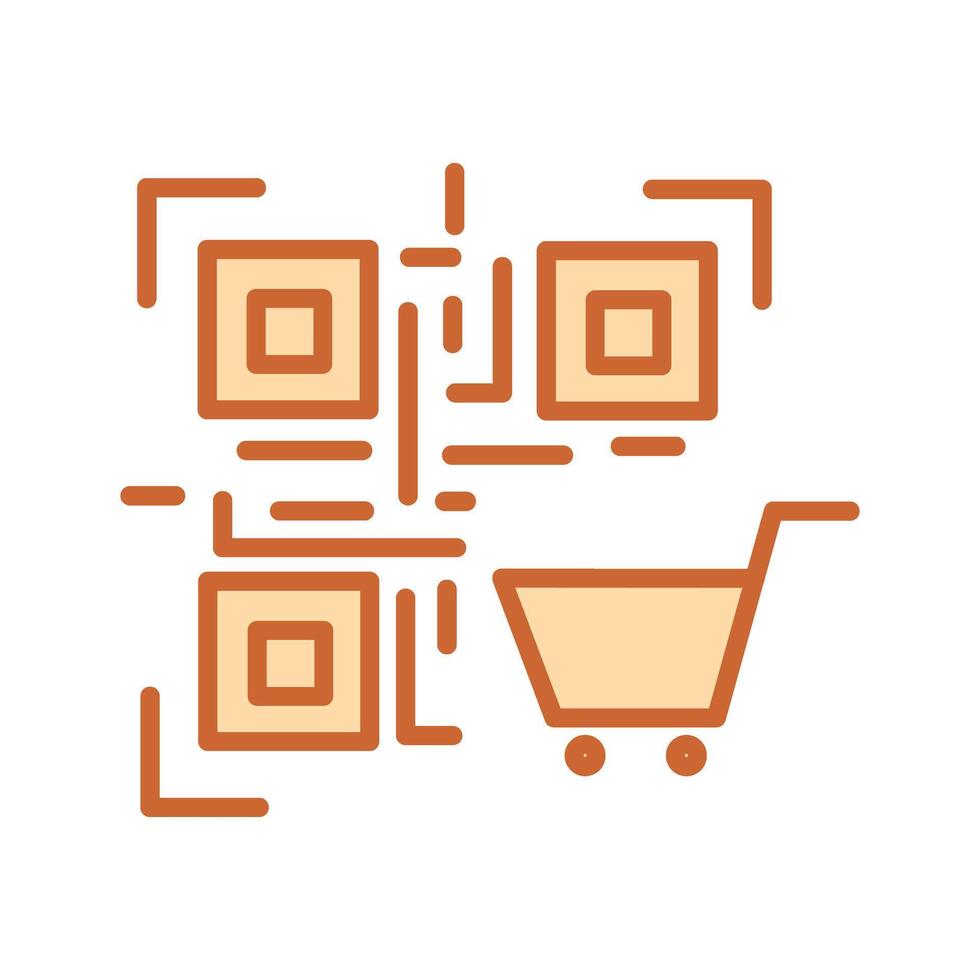 QR Code Shopping Icon Design vector
