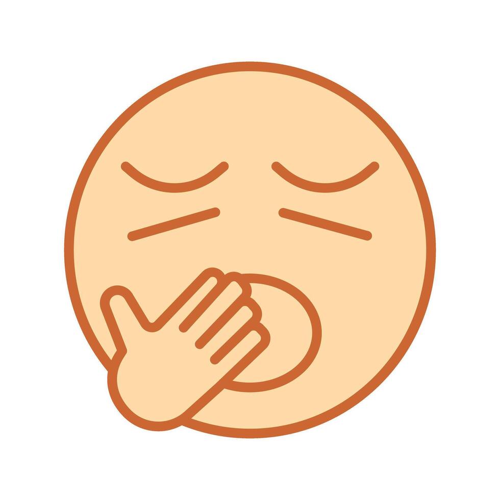 Yawning Face Icon Design vector