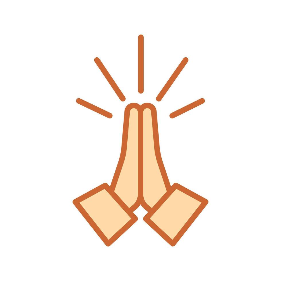 Folded Hands Icon Design vector
