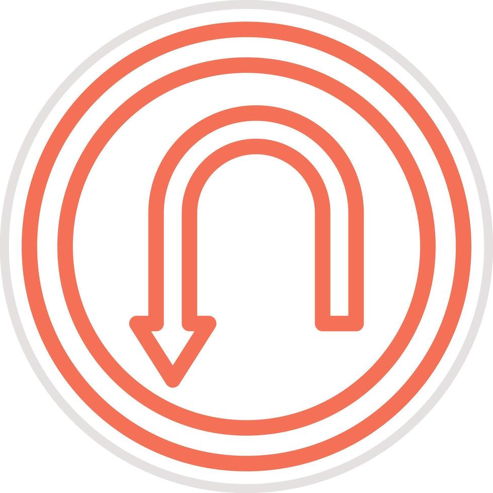 U turn Icon Design Illustration vector