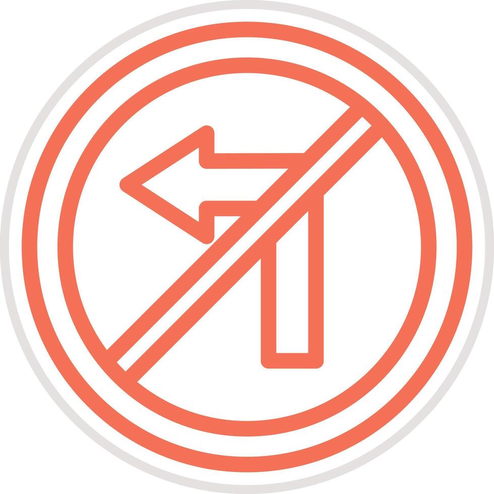 No turn left Icon Design Illustration vector