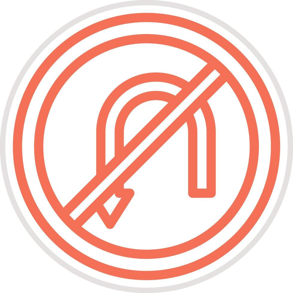 No u turn Icon Design Illustration vector