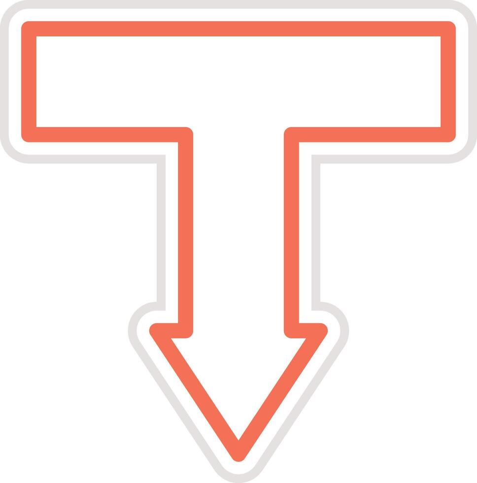 T junction Icon Design Illustration vector