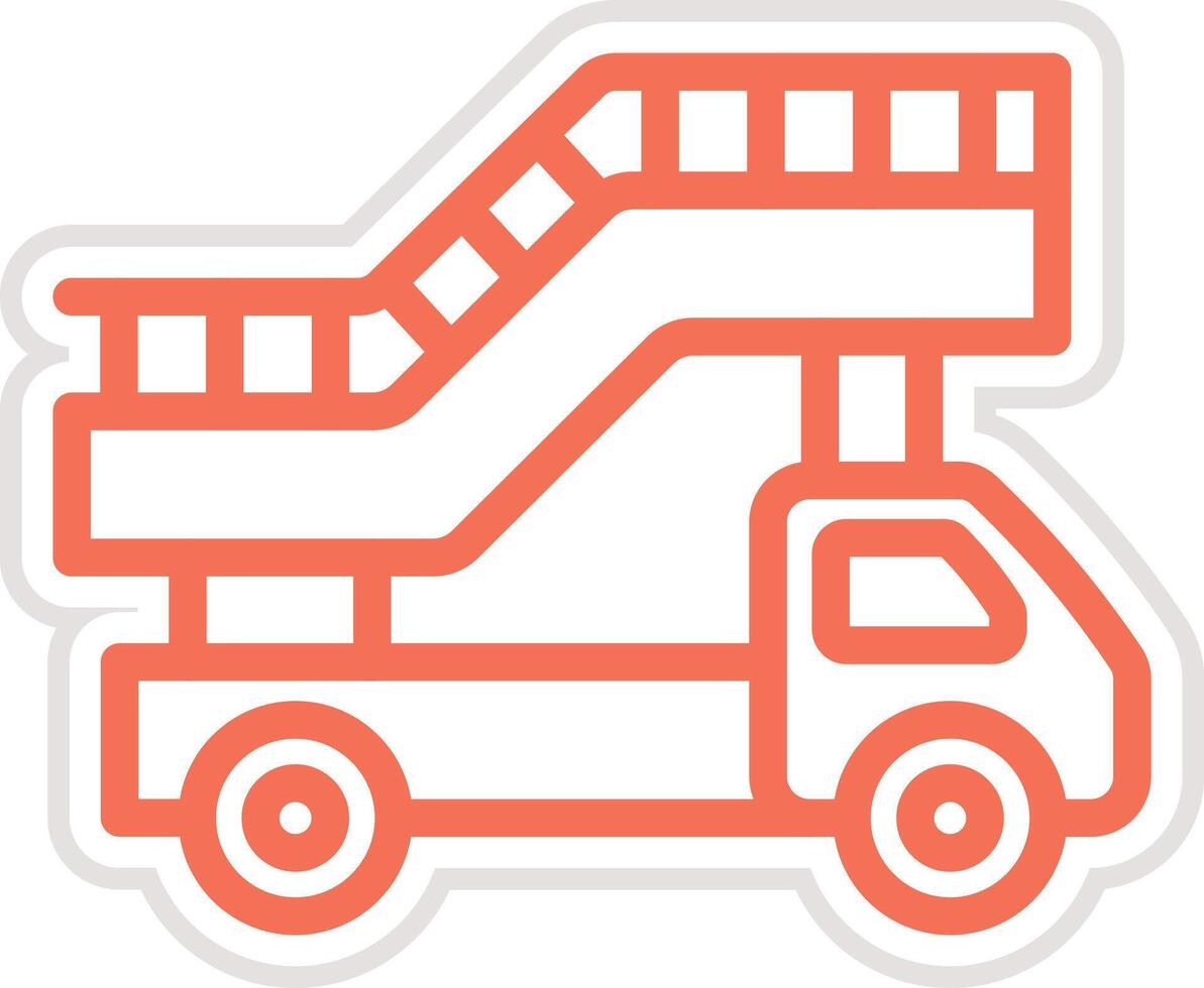 Ladder truck Icon Design Illustration vector