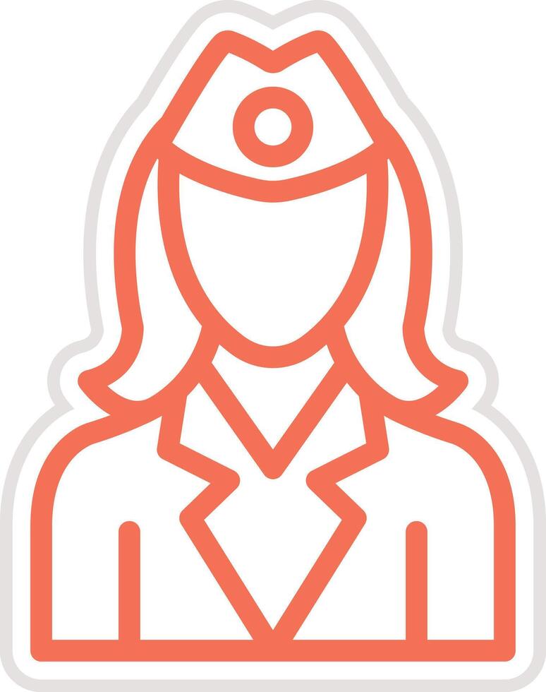 Flight attendant Icon Design Illustration vector