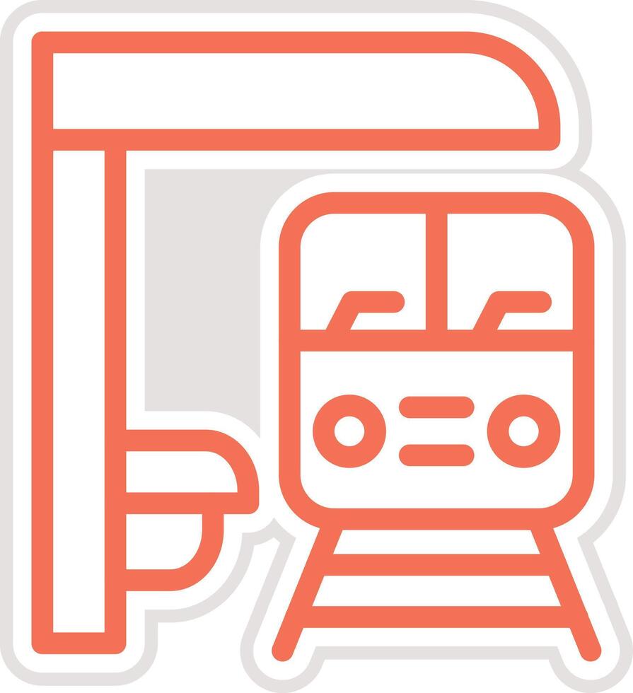 Train platform Icon Design Illustration vector