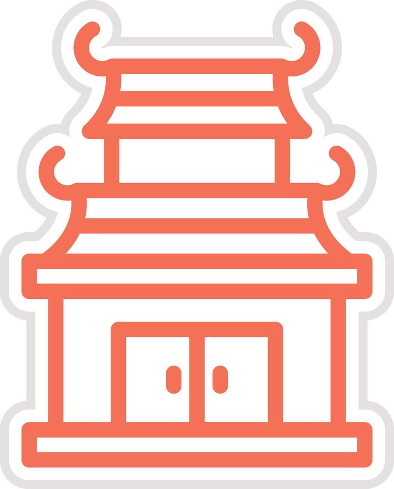 Chinese temple Icon Design Illustration vector