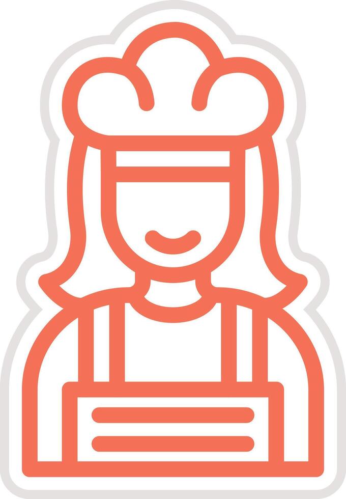 Female Chef Icon Design Illustration vector