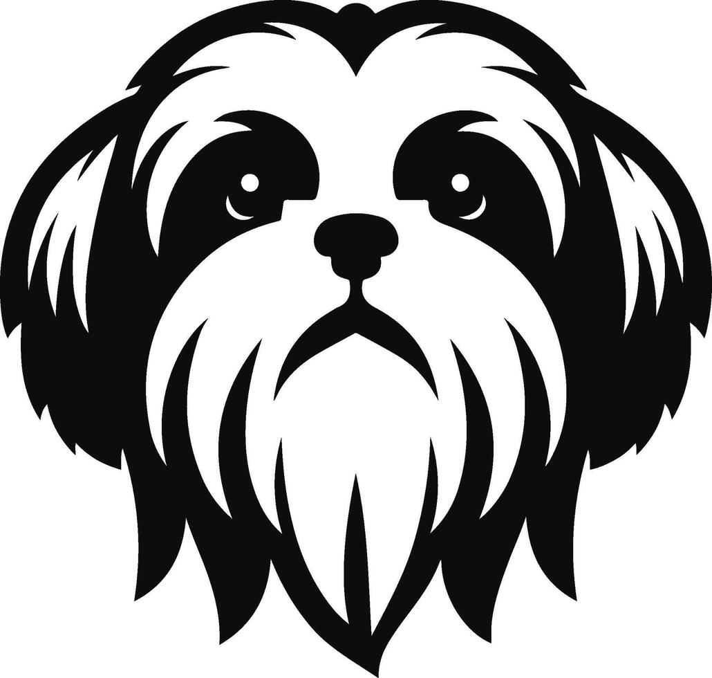 Shih tzu dog head vector