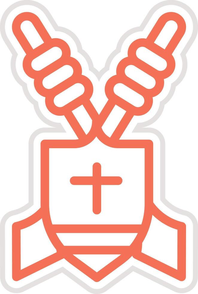 Shield with spear Icon Design Illustration vector